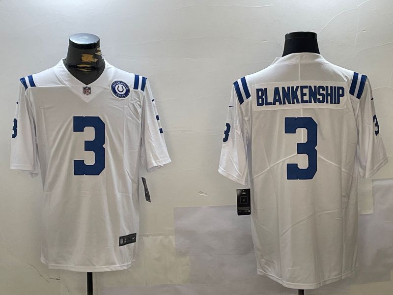 Men Indianapolis Colts #3 Blankenship White Second generation 2024 Nike Limited NFL Jersey style 2